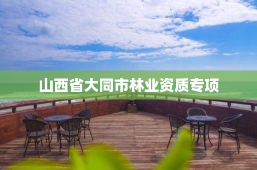 山西省大同市林业资质专项