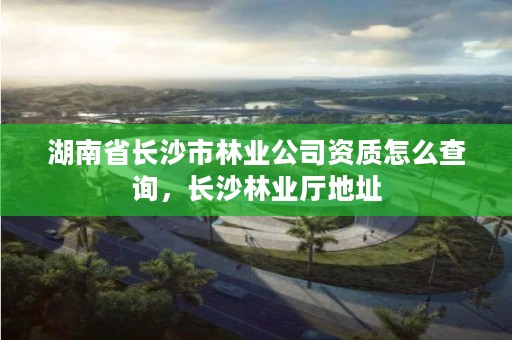 湖南省长沙市林业公司资质怎么查询，长沙林业厅地址