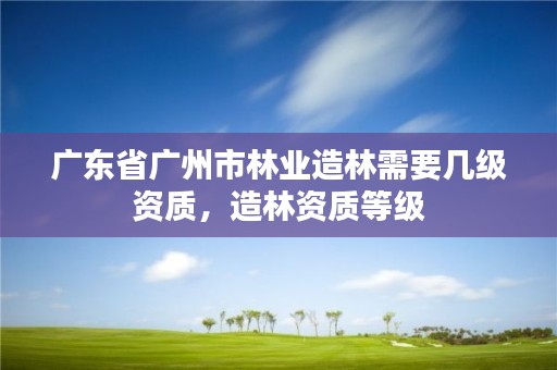 广东省广州市林业造林需要几级资质，造林资质等级