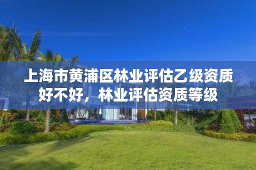 上海市黄浦区林业评估乙级资质好不好,林业评估资质等级