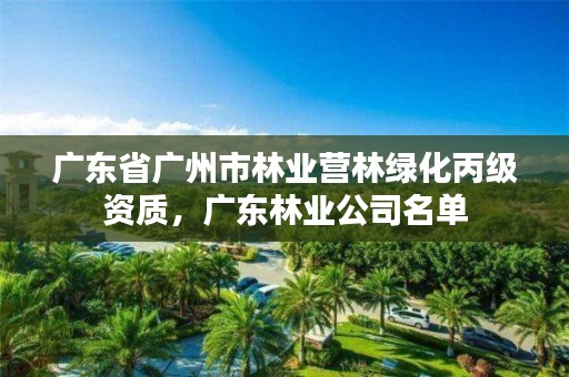 广东省广州市林业营林绿化丙级资质,广东林业公司名单