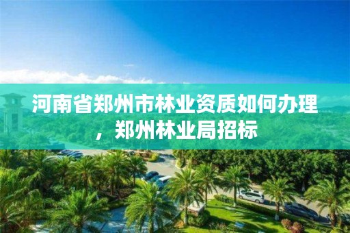 河南省郑州市林业资质如何办理,郑州林业局招标