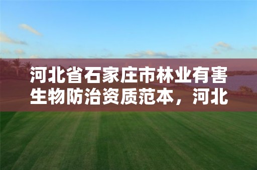 河北省石家庄市林业有害生物防治资质范本，河北省石家庄市林业有害生物防治资质范本公示