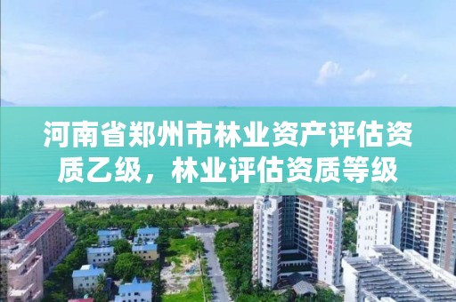 河南省郑州市林业资产评估资质乙级,林业评估资质等级