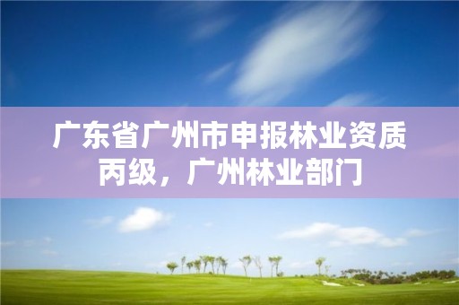 广东省广州市申报林业资质丙级，广州林业部门