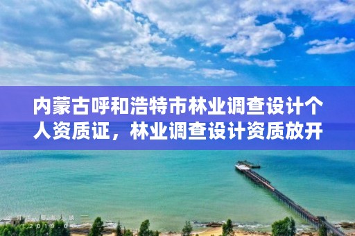 内蒙古呼和浩特市林业调查设计个人资质证,林业调查设计资质放开