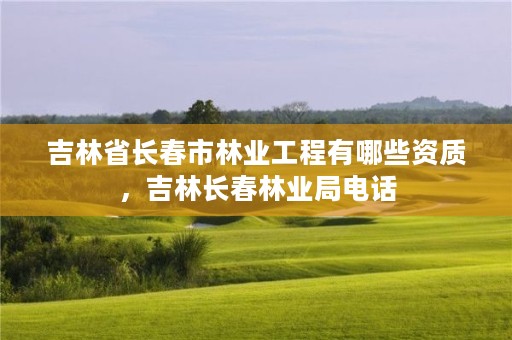 吉林省长春市林业工程有哪些资质,吉林长春林业局电话