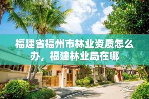 福建省福州市林业资质怎么办,福建林业局在哪