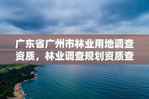 广东省广州市林业用地调查资质，林业调查规划资质查询