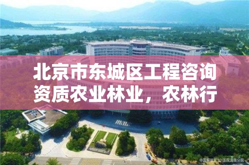 北京市东城区工程咨询资质农业林业，农林行业农业工程资质