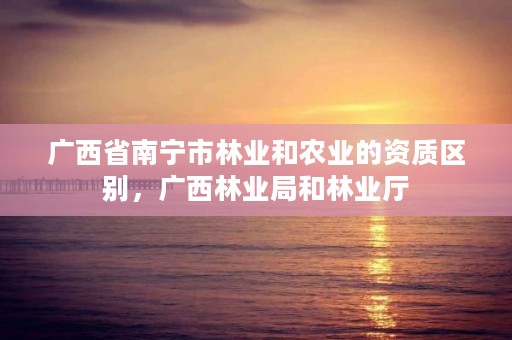 广西省南宁市林业和农业的资质区别,广西林业局和林业厅