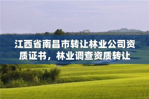 江西省南昌市转让林业公司资质证书,林业调查资质转让