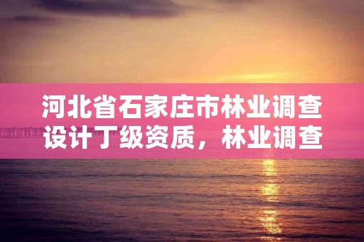河北省石家庄市林业调查设计丁级资质，林业调查规划设计资质查询