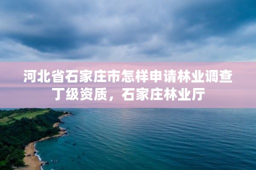 河北省石家庄市怎样申请林业调查丁级资质，石家庄林业厅