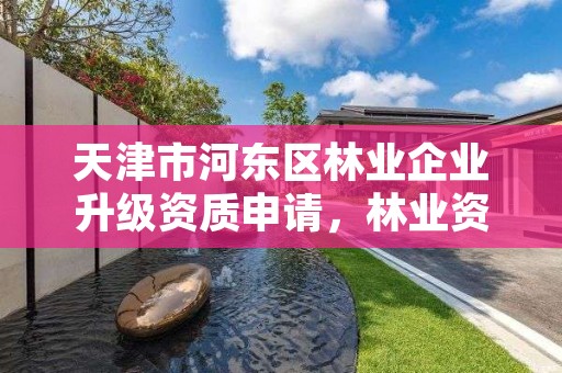 天津市河东区林业企业升级资质申请,林业资质办理