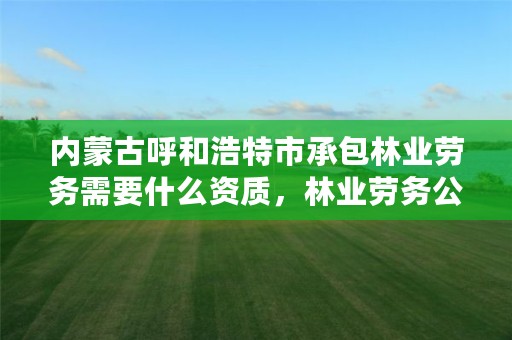内蒙古呼和浩特市承包林业劳务需要什么资质,林业劳务公司经营范围