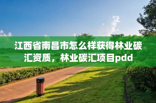 江西省南昌市怎么样获得林业碳汇资质,林业碳汇项目pdd
