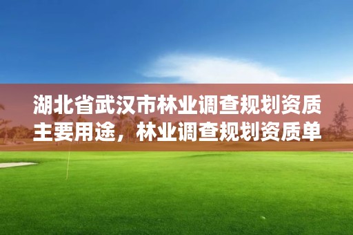 湖北省武汉市林业调查规划资质主要用途，林业调查规划资质单位有哪些