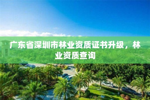 广东省深圳市林业资质证书升级，林业资质查询