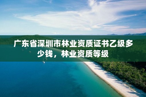 广东省深圳市林业资质证书乙级多少钱，林业资质等级