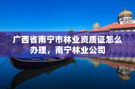 广西省南宁市林业资质证怎么办理,南宁林业公司