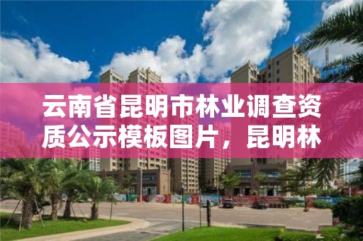 云南省昆明市林业调查资质公示模板图片,昆明林业公司