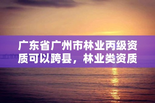 广东省广州市林业丙级资质可以跨县，林业类资质