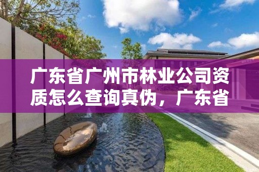 广东省广州市林业公司资质怎么查询真伪，广东省广州市林业学校