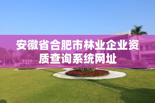 安徽省合肥市林业企业资质查询系统网址