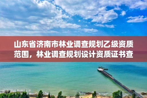 山东省济南市林业调查规划乙级资质范围,林业调查规划设计资质证书查询