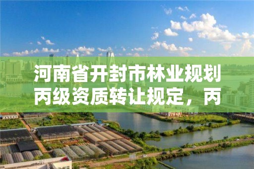 河南省开封市林业规划丙级资质转让规定,丙级林业规划设计资质