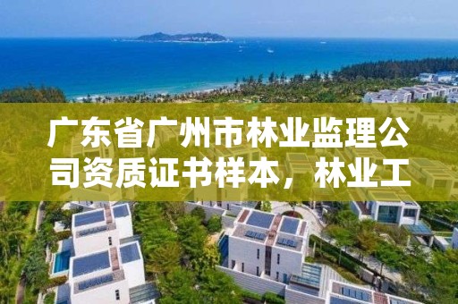 广东省广州市林业监理公司资质证书样本，林业工程监理资质证书