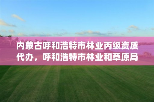 内蒙古呼和浩特市林业丙级资质代办,呼和浩特市林业和草原局二级单位有哪些