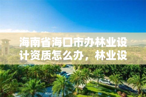 海南省海口市办林业设计资质怎么办,林业设计公司资质怎么办