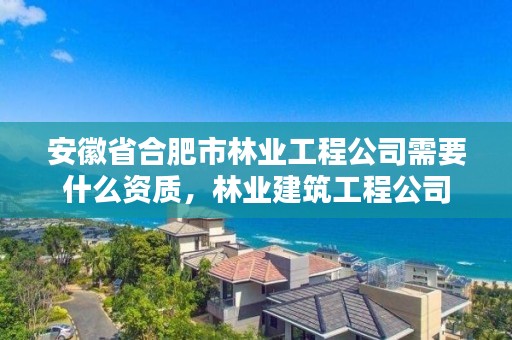 安徽省合肥市林业工程公司需要什么资质,林业建筑工程公司