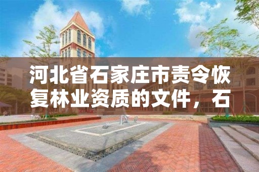 河北省石家庄市责令恢复林业资质的文件，石家庄林业局招标公告