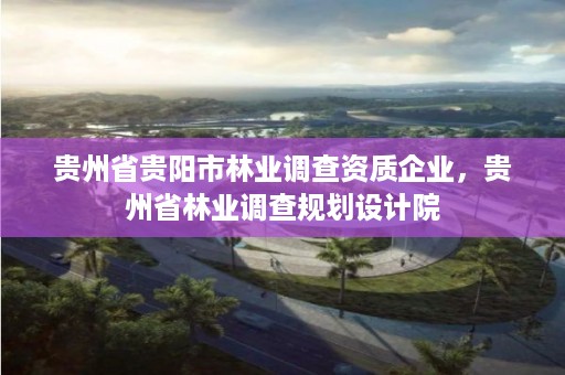贵州省贵阳市林业调查资质企业,贵州省林业调查规划设计院