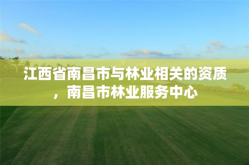 江西省南昌市与林业相关的资质,南昌市林业服务中心