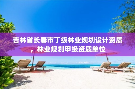 吉林省长春市丁级林业规划设计资质,林业规划甲级资质单位