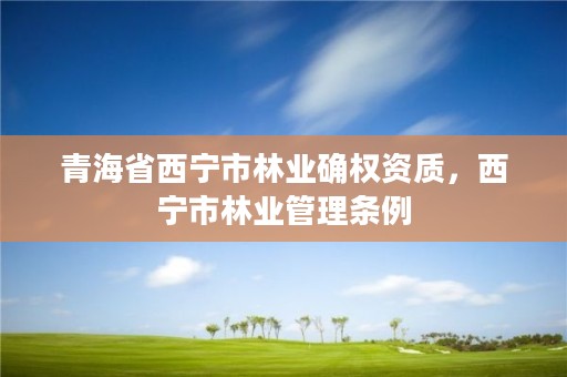 青海省西宁市林业确权资质，西宁市林业管理条例