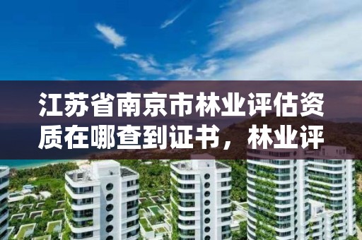 江苏省南京市林业评估资质在哪查到证书，林业评估需要什么材料