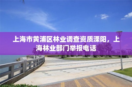上海市黄浦区林业调查资质溧阳,上海林业部门举报电话