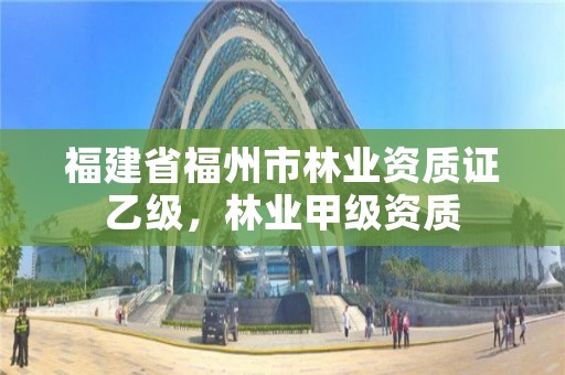 福建省福州市林业资质证乙级，林业甲级资质
