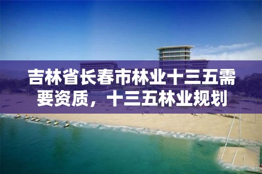 吉林省长春市林业十三五需要资质,十三五林业规划