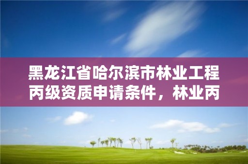 黑龙江省哈尔滨市林业工程丙级资质申请条件,林业丙级资质业务范围