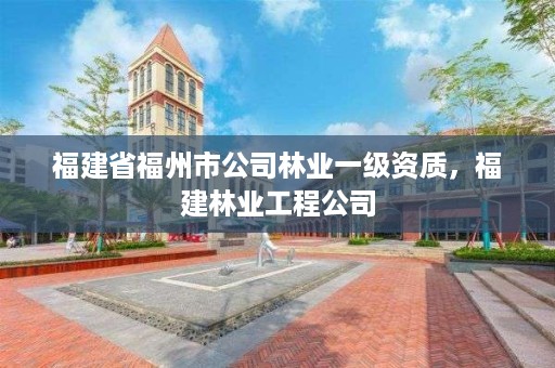 福建省福州市公司林业一级资质，福建林业工程公司