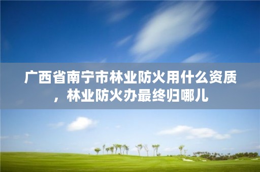 广西省南宁市林业防火用什么资质,林业防火办最终归哪儿