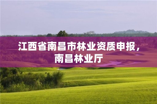 江西省南昌市林业资质申报,南昌林业厅