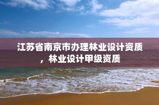 江苏省南京市办理林业设计资质，林业设计甲级资质