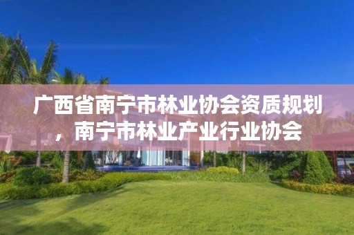 广西省南宁市林业协会资质规划,南宁市林业产业行业协会